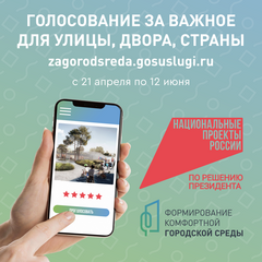 Всероссийское голосование за выбор объектов благоустройства по федеральному проекту «Формирование комфортной городской среды»